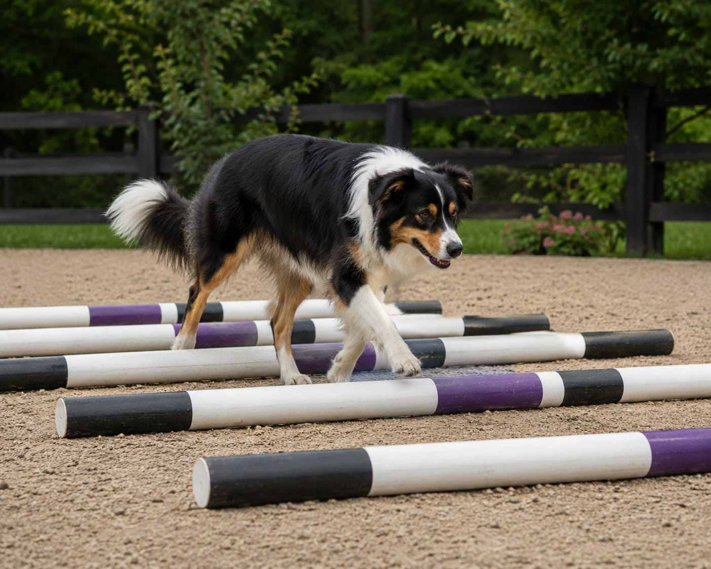 Recovery Tips: How to Use Cavaletti Poles border collie using cavaletti poles